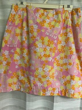 Lilly Pulitzer Floral Pink A-Line Skirt